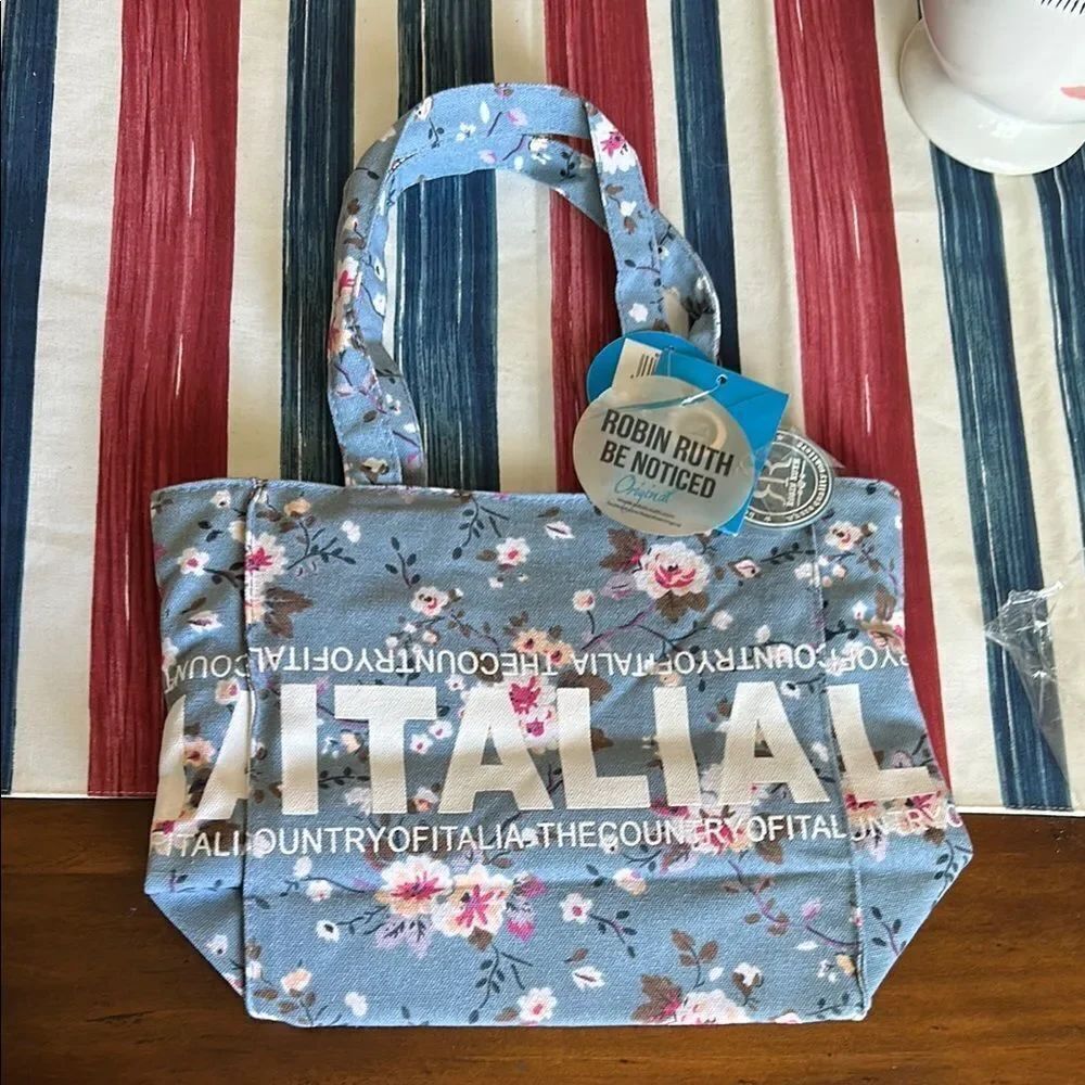 Robin Ruth Blue and Pink Floral Tote Bag new Itália